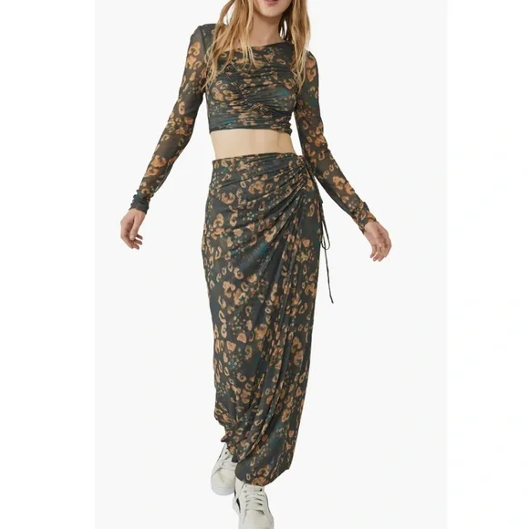 Free People Supernova Animal Print Skirt And Top Set - Picture 13 of 16